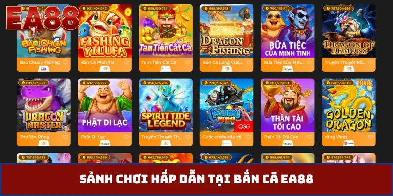 Sảnh chơi hấp dẫn tại bắn cá EA88